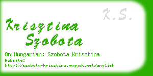krisztina szobota business card